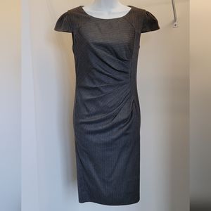 Anthropologie Ruby Belle Grey Cap Sleeve Ruched Waist Dress Sz: 6P